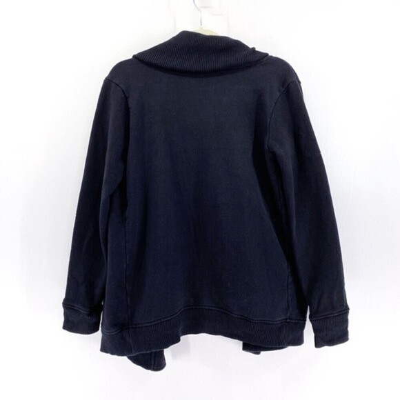 Athleta black wrapper’s delight jacket french terry funnel neck open front - Picture 3 of 9